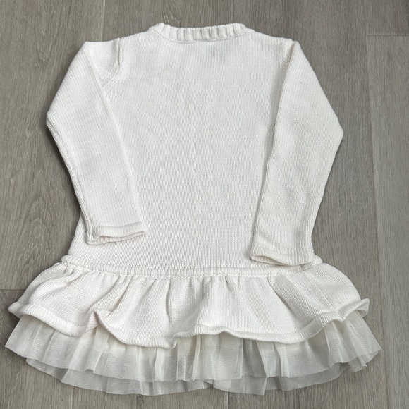 Baby Gap White Cable Knit Dress with Ruffle Hem size Toddler 2 - Picture 10 of 12